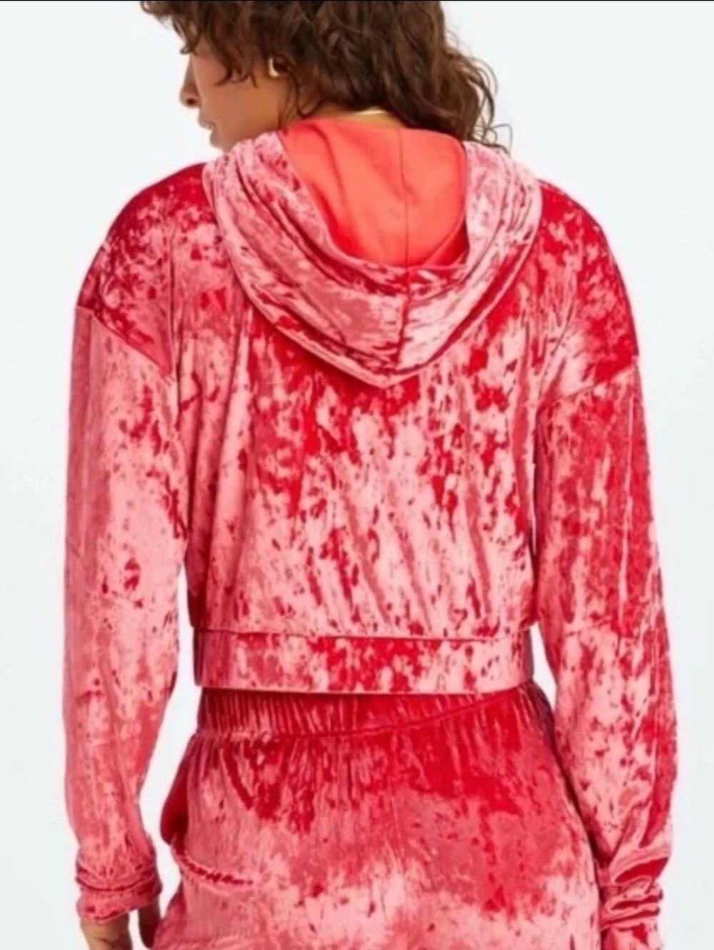 Fabletics Red Crushed Velvet Zip-Up Hoodie – Women’s XS NWOT - Picture 11 of 17